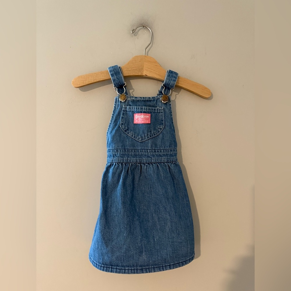 Vintage Oshkosh made in the USA denim floral jumper vestbak overalls skirtall